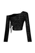 Chloe Burnout Mesh Cutout Top